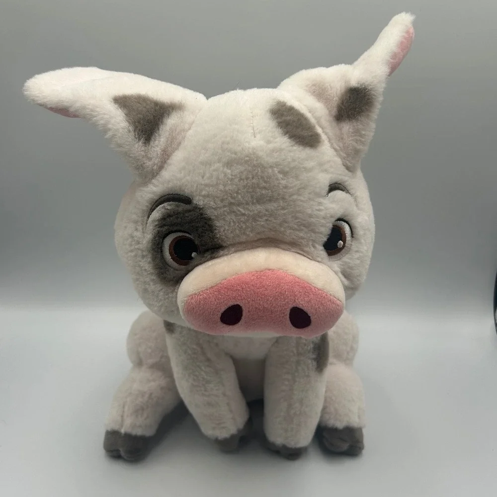Disney Store Moana Pua Pig Plush Stuffed Animal Grey White Spotted 10 Inch